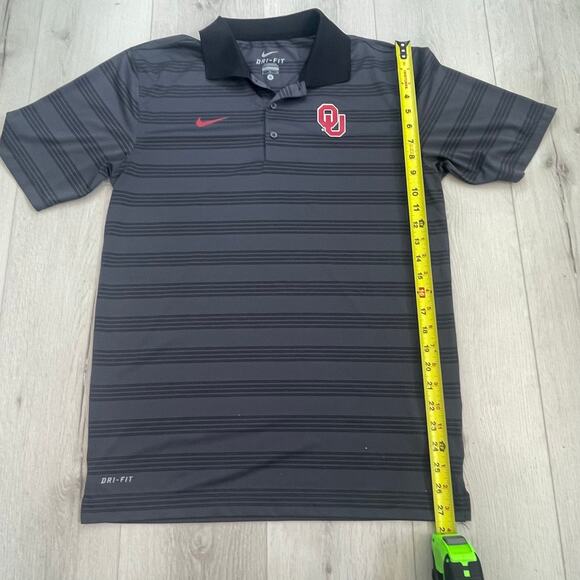 Nike Polo Dri-Fit Oklahoma Sooners Men’s Gray Striped Size Small - Picture 6 of 10